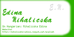 edina mihalicska business card